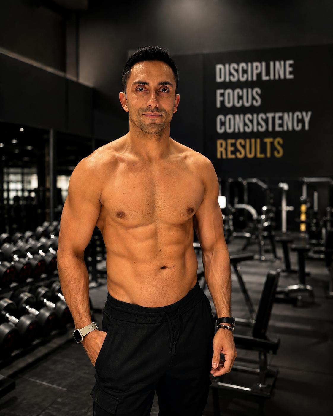 Piero, the personal trainer behind Piero Fitness PT, standing on the gym floor.
