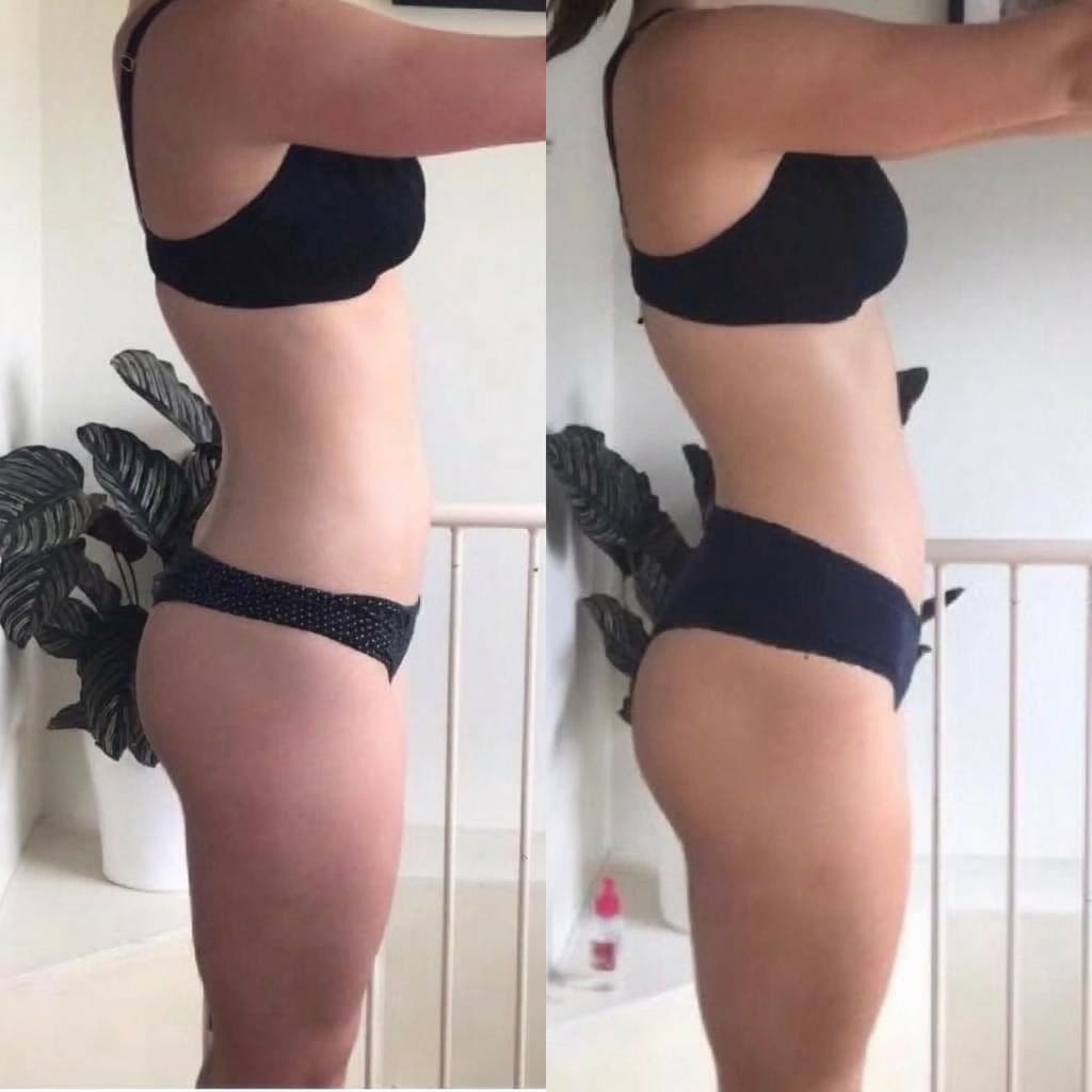 Client transformation progress image from Piero Fitness PT.