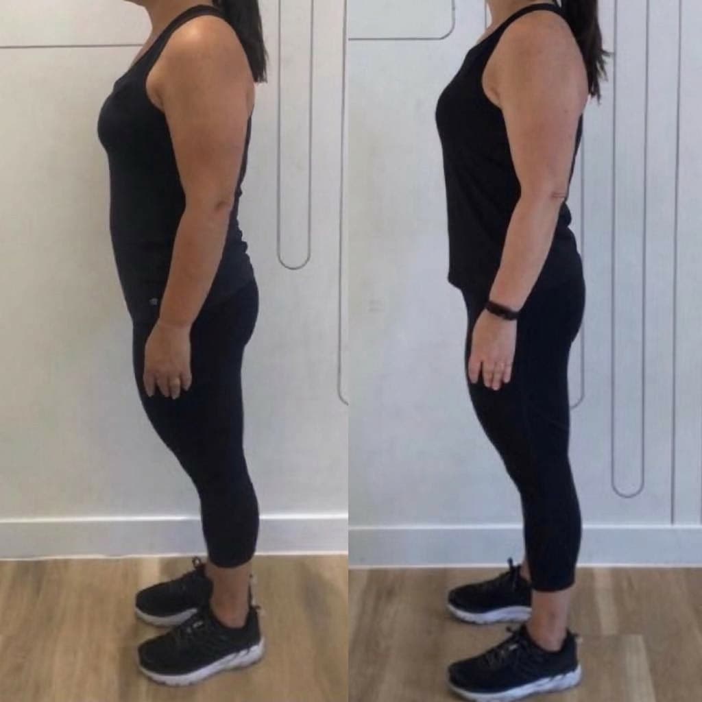 Client transformation progress image from Piero Fitness PT.